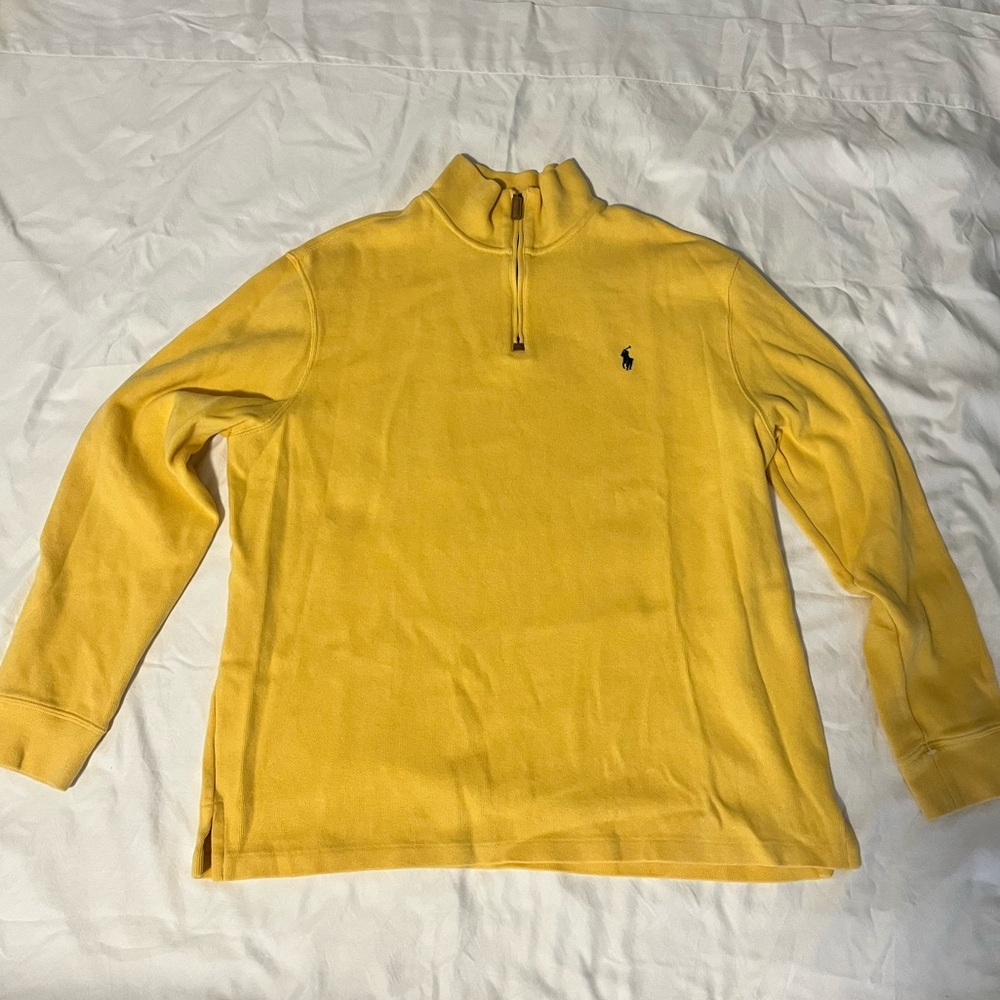 Ralph Lauren Men's Yellow Zip-Up Sweater